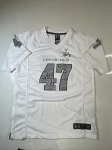 Camiseta deportiva Nike Super Bowl XLVII New Orleans talla grande #47 blanca Nike On Field - Imagen 1 de 7