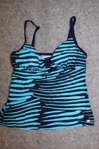 PARTE SUPERIOR TANKINI TALLA 42 AZUL OSCURO TURQUESA CON ALMOHADILLAS PARA PLANCHAR - Imagen 1 de 2