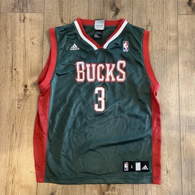 Camiseta deportiva vintage Adidas Milwaukee Bucks niños jóvenes grande Brandon Jennings de colección Foto 1 de 4