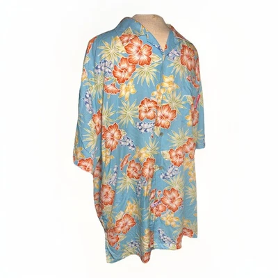 Camisa Floral Mango House Okinawa Japonesa/Hawaiana Floral, Talla XL, Manga Corta Foto 1 de 4