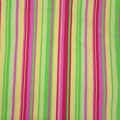 Retro Stripes Lime Yellow Pink Red Cotton Fabric Cranston 4 YARDS 44" Wide 2007 - Image 1 of 3