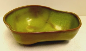 Vintage Frankoma Keramik 4N 3 Fuß 20 Unzen Schüssel Prärie grün faule Knochen - Bild 1 von 7