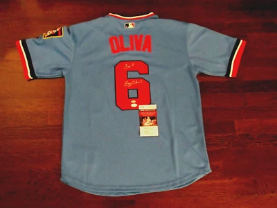 TONY OLIVA # 6 " TONY O " MINN TWINS HOF SIGNED AUTO MAJESTIC GAME JERSEY JSA - Image 1 of 4
