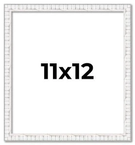 11x12 Frame White Picture Frame Modern Photo Frame UV Acrylic, Acid Free Backer - Picture 1 of 9