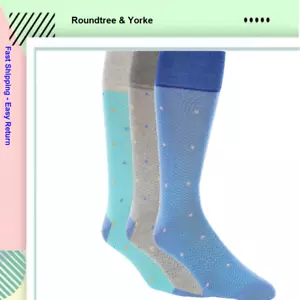 Roundtree & Yorke Gold Label Mens Dress Socks Cotton Blend Assorted SIZE:6-12.5 - Picture 1 of 1