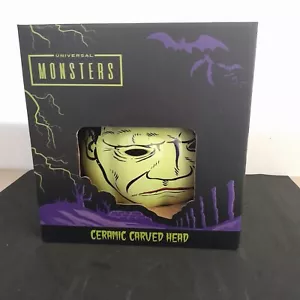 Light Up Treat Jar Halloween Decoration Ceramic Frankenstein New In Box - Picture 1 of 12