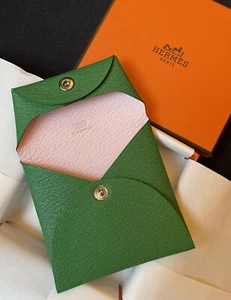 NUEVO Bastia Bambou / Rose Darling Mysore piel de cabra cartera estuche para monedas rosa verde - Imagen 1 de 2