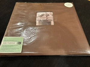 K & COMPANY Scrapbook Album 12 X 12-Solid Brown-Tissue fabric-with window-NEW - Picture 1 of 5