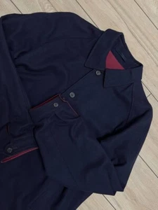 Men Aquascutum reversible Blue wool Red cotton Jacket Vintage size REG 46 bomber - Picture 1 of 18