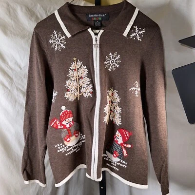 Suéter muñeco de nieve con cremallera Hampshire Studio Foto 1 de 3