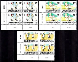 GUERNSEY #401-403 MNH CHILDREN'S TOYS & GAMES LL # PLATE BLOCK - Picture 1 of 1
