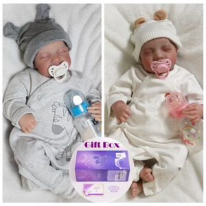 Bambole realistiche baby gemelli reborn neonato bambina e ragazzo realistiche regali di Natale US - Foto 1 di 11