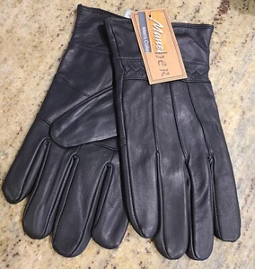 Neu! Handschuhe Herren L schwarz weiches Lammfell Leder Wolle gefüttert - Bild 1 von 10