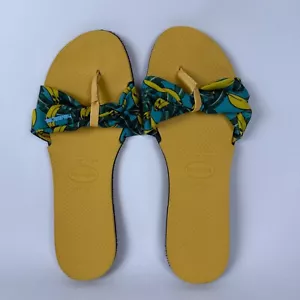 Havaianas Flip Flop Sandles Womens Size US 11/12W Yellow Tropical - Picture 1 of 7