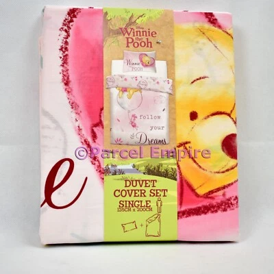 WINNIE The POOH Disney DUVET COVER SET Single Piglet Follow Your Dreams