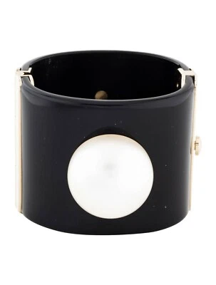 Brazalete CHANEL Puño Gripoix Perla Grande 2014 Verano Dorado Negro gyuh Foto 1 de 4