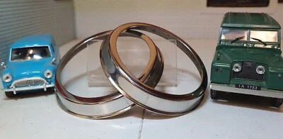 L488 L594 Stainless Steel Chrome Rings Lucas Lights Land Rover Series 1 2 2a x2 - Image 1 of 4