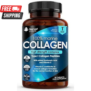 Hydrolised Marine Collagen Tablets 1500mg Type 1 Pure Max Strength Skin Hair