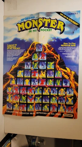 Vintage Monster in My Pocket mini figure Series 1 POSTER,Matchbox,muscle TMNT Cover