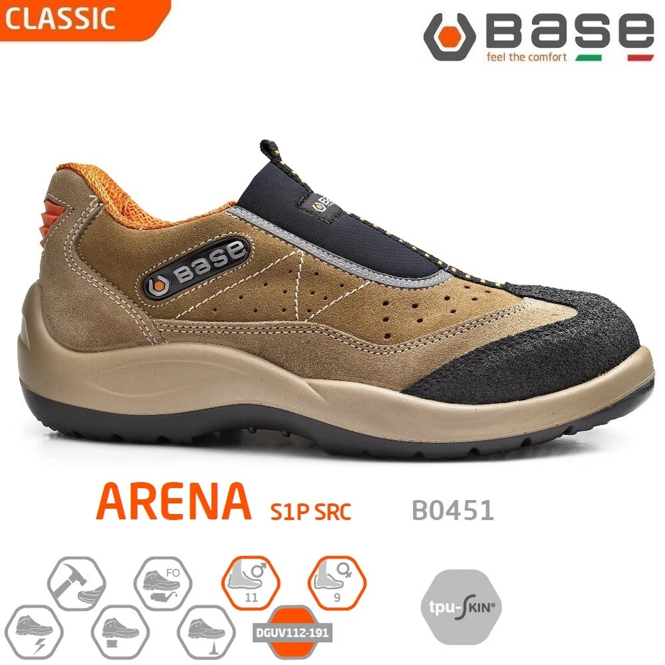 BASE CLASSIC SCARPE DA LAVORO ANTINFORTUNISTICA ARENA S1P SRC B0451 - Immagine 1 di 4