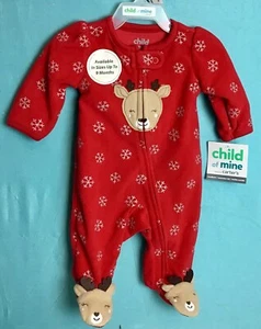 CARTER BAMBINO MIO RAIN DEER FIOCCO DI NEVE PAGLIACCETTO/DORMIENTE ROSSO TAGLIA NEONATO - Foto 1 di 2