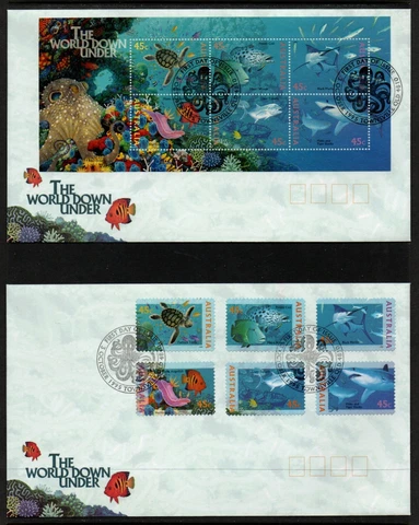 Australia 1995 Marine Life World Down Under 2 First Day Covers Cover