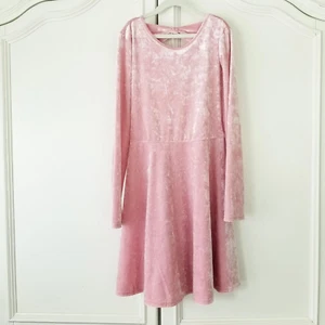 Childrens Place Blush Pink Velour Long Sleeve Pullover Dress Girls 10 12 NWT - Picture 1 of 7