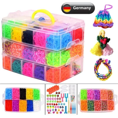 ZREE Loom Bands XXL 15000 Gummibänder Starter Set Kit Bandz Webhaken Webrahmen DHL