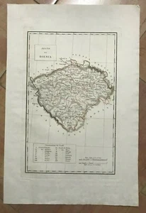 BOHEMIA (REPÚBLICA CHECA) 1824 CARLO ROSSARI MAPA ANTIGUO GRANDE SIGLO 19 - Imagen 1 de 4