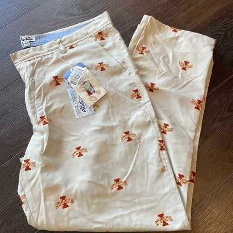 NWT Ovation Iowa State Cyclones Golf Pants NCAA All Over Logo Men's 40 x 32 Cover