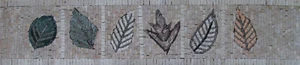 Leaves Garden Home Wall Decor Border Marble Mosaic - Picture 1 of 1