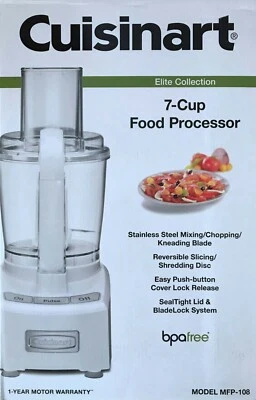 Cuisinart Elite 7-Cup Food Processor White MFP-108 BRAND NEW!!! - Image 1 of 4