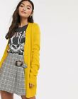 Brand New Women's Brave Soul Buzz Mid Length Cardigan - Yellow - Small