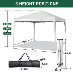 10'x10' EZ Pop Up Gazebo Canopy Outdoor Dressed Leg Wedding Party Tent White - Picture 1 of 8