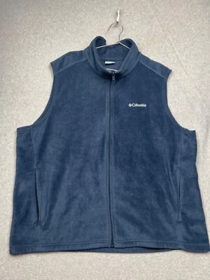 Chaleco polar Columbia para hombre cremallera completa 3X informal clásico sin mangas azul exterior Foto 1 de 4