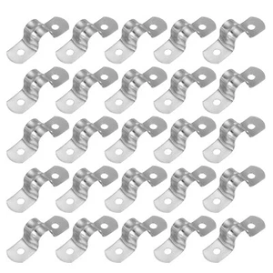 25Pcs 2/5" (10mm) Rigid Pipe Strap 2 Hole U Bracket Conduit Tube Clamp - Picture 1 of 7