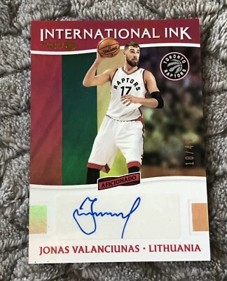 2016-17 Panini Aficionado International Ink /49 Jonas Valanciunas #9 Auto - Image 1 of 3