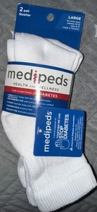 2 Paar MediPeds unverbindliche Crew-Socken L Large Herren 9-12 Damen 10-13 - Bild 1 von 4