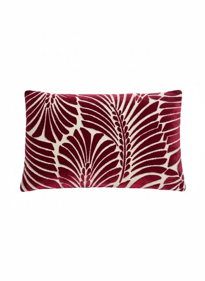 Scalamandre Lumbar Plumes Silk Velvet Pillow Cover ONLY - 22 X 13.5 - Image 1 of 1