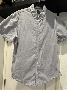 14th & Union Men’s Large Linen Cotton Blend Short Sleeve Button Shirt - Picture 1 of 2