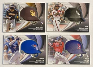 Lote de 4 reliquias de casco de bateo Topps 2022 - Duran, Abrams, Chapman, Anderson - Imagen 1 de 1