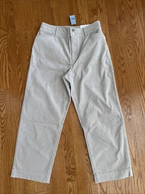NWT Ann Taylor Women The Easy Straight Corduroy High-Rise Pants, Beige, Size 8P - Image 1 of 4