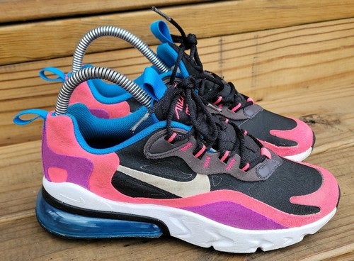 Taglia 4 Y (GS) Nike Air Max 270 React Low Nero Rosa Blu Bambini Ragazzi Ragazze Belle