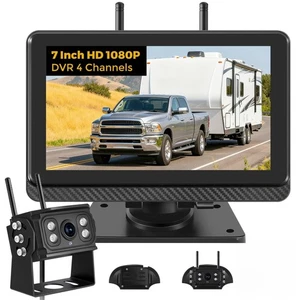 Wireless Backup Camera with 7" HD LCD Monitor & DVR for RV, Truck, Camper - Picture 1 of 8