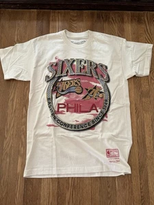 Herren Natural Philadelphia 76ers Hardwood Classics Crown Jewels T-Shirt Large - Bild 1 von 4