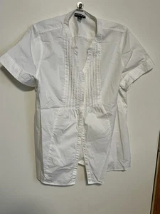 Preowned Women's Top XL Fashion Bug White Short Sleeved - Picture 1 of 4