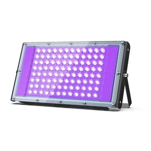 Glostars 100 W LED Luz Negra Potente Foco UV IP66 395-400 nm Lámpara UV con - Imagen 1 de 6