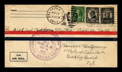 МАРКИ США ДОКТОР ДЖИМ ОБЛОЖКА ПЕРВЫЙ ПОЛЕТ АВИАПОЧТА ОКЛАХОМА-СИТИ ВИЧИТА 3 N 6 - Изображение 1 из 2