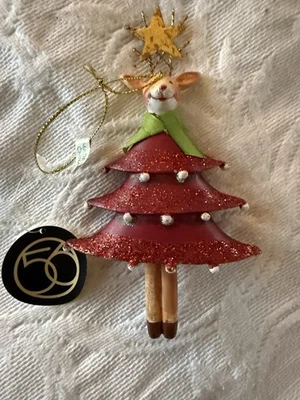 Department 56 Christmas Reindeer Ornament NWT Christmas Tree Dress Whimsical - Image 1 of 4