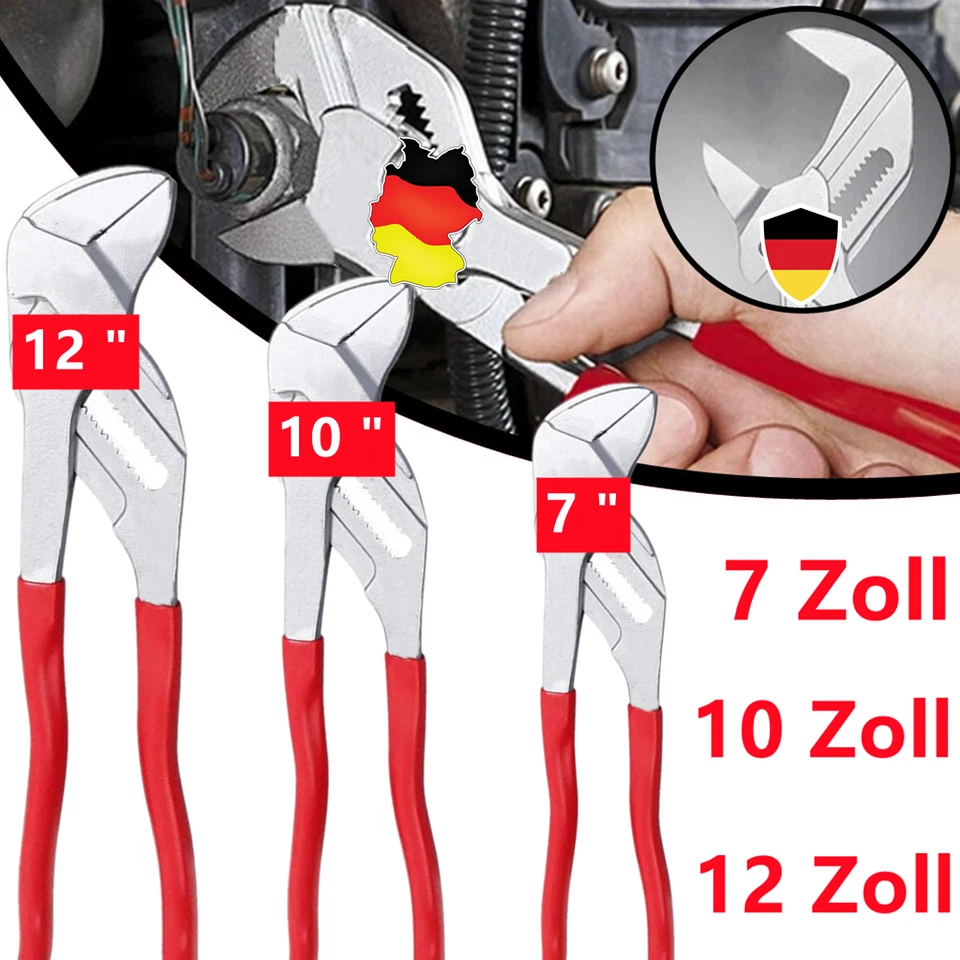 7/10/12 Zoll Wasserpumpenzange Amaturenzange Zangenschlüssel Rohrzange Zange DE - Bild 1 von 1